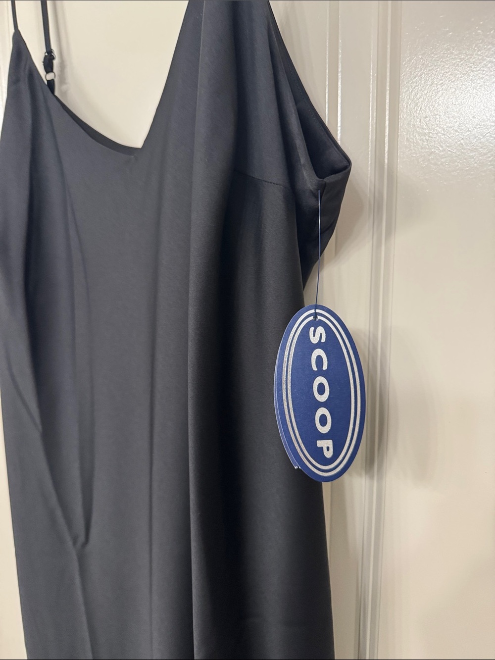 Scoop Black Slip Dress with Spaghetti Straps XXL - Picture 2 of 4